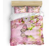 Black And White Butterfly Flower Art 3pcs Bedding Set For Bedroom Double Bed Home Textile Duvet Quilt Cover Pillowcase