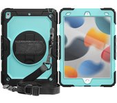 For iPad 7th 8th 9th Gen 10.2 inch 2019-2021 with Screen Protector & Shoulder Strap Hand Strap Stand Case