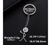 Teamer Funny Middle Finger Stickman Keychain 2024 Cute Trend School Bag Car Key Pendant Couple New Trinket Gift Keyring