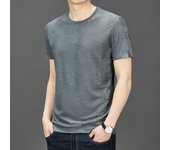 2025 Summer New Middle aged Breathable Ice Silk Dragon Head Jacquard High end Business Men's Short Sleeve