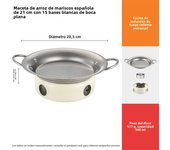 Olla de mariscos española Olla de arroz al horno Olla seca binaural Olla seca de cangrejo de río de fondo plano de acero inoxidable Olla seca Plato de pasta redondo
