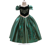 Disfraz de princesa Anna verde para niñas pequeñas, disfraz de Halloween, vestido elegante para fiesta de cumpleaños, vestido de vacaciones carvinal