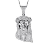 Big Religious Jesus Head Pendant Gold Color Bling AAAA Stone Men's Hip Hop Jewelry