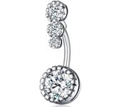 1Pc 14g  surgical steel belly piercing aaa zircon 2022 new tunnel ball piercings clear 14g belly button ring body jewellery