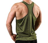 Men's Gym Sport Vest Training Fitness Tank Top Activewear Tops(Army Green)