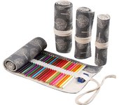 Canvas Pencil Bagpencil Cases Roll Pencil Case 48 Holes Colored Pencil Case Travel Organizer School Supplies Case