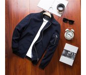 Men's Jacket Causal Spring Fall Thin Bomber Coat Full-Zip Up Lightweight Outwear