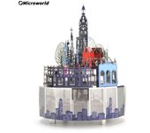 3D Metal Colorful Puzzle Toy Amusement Park Rotating Music Box Model Kits DIY Jigsaw Desktop Decoration Gifts For Girls Children