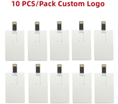 10PCS/LOT Metal Aluminum Free Custom Logo Card USB Flash Drive 32GB Pendrive 64GB 16GB 8GB 128GB 256GB Pen Drive Memory Stick