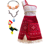 Girls Moana New Dresses Vaiana Princess Dress Kids Cosplay Costume Halloween Carnival Party Vestidos Outfits ﻿