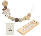Portaclips de Chupete de Madera de Haceda con Bolsa de Almacenamiento Soporte de Chupete de Animal de Dibujos Animados para Bebés Productos Normales