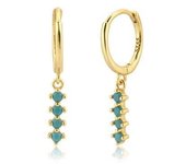 Fashion women's turquoise pendant earrings, simple mini perforations, jewelry accessories, 2025 trend, new