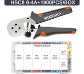 Hexagonal Ferrule Crimp Tool Wire Ferrule Crimping Tool HSC8 6-6 Self-adjustable Ratcheting Crimper for AWG23-10(0.25-6.0mm²)
