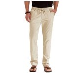 Pantalones casuales para hombre, cintura elástica suelta de gran tamaño, algodón versátil, chándal de color sólido