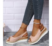 Fashion Women's Sandals, Open Pointed and Wedge, Gladiator Style, Lightweight Platform, Large Anti Slip Beach Shoes