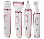 Electric Razor For Women, 4-in-1 Rechargeable grooming kit, Lady Electric Shaver For Face, Nose, Legs And Underarm