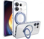 Funda para Xiaomi Redmi Note 13 Pro 4G, Funda antigolpes de TPU transparente con soporte giratorio 360