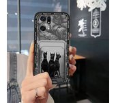 Cute Silicone Phone Case For OPPO Find X5 Pro Cover Card sleeve Graffiti Fashion Design Waterproof Card bag Durable TPU