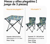 Mesa camping plegable con sillas multifunción familiares party al aire libre pesca