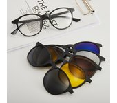 Gafas de sol polarizadas para hombres y mujeres transfronterizas nuevas gafas TR90 montura gafas de sol de manga magnética de visión nocturna negra de cinco piezas