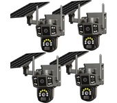 1-4Pack 9MP 4K HD WiFi IP Camera Three Screens PTZ Camera Human Detection Auto Tracking Outdoor IP CCTV Security Protection Survalance Cam