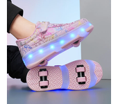 Patines de ruedas desmontables de 4 ruedas para hombre, zapatillas nuevas con LED para hombre, patines de patinaje para niños de calidad, zapatos con ruedas
