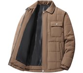 2024 Winter Man Fashion Flip Collar Coats New Leisure Solid Color Jackets Outdoors Thickening Keep Warm Big Pocket Parkas Man