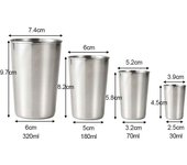 30/70/180/320ML Mini Glasses Stainless Steel Metal Beer Cup Wine Cups For Portable Drinkware Set Kitchen Accessories 1PC