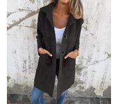 Otoño e invierno, chaqueta gruesa a cuadros de talla grande para mujer, chaqueta de manga larga cálida informal versátil de felpa