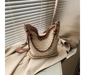 Beach Vacation Beach Woven Bag For Women 2025 New Hollow Knitted Handbag, Large Capacity Single Shoulder Armpit Bag
