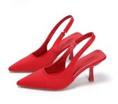 Spring and summer new pointed head thin heel high heel single shoes empty bag head sandals fairy style with skirt high heels