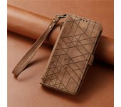 For Motorola Edge moto 50 G35 g62 g55 G32 g42 neo - Geometric billetera funda de cuero con hebillas magnética