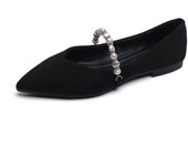 Zapatos individuales puntiagudos de primavera y verano para mujer, zapatos planos con gorro de perlas