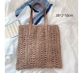 Round Straw Beach Bag Vintage Handmade Woven Shoulder Bag Raffia Circle Rattan Bags Bohemian Summer Vacation Casual Bags