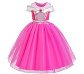 Girls Aurora Dress Princess Halloween Cosplay Costume Princess Rosy Pink Deluxe Outfit Kids Birthday Party Gown Fairy Disguise