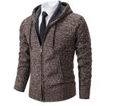 Abrigo deportivo informal para hombre, cárdigan cálido de lana con cremallera, cuello alto, Color sólido, otoño e invierno
