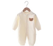Pelele de algodón para bebé, mono de oso de Color sólido, ropa de una pieza para recién nacido, 0 a 18 meses, Otoño, 2025