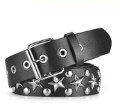 Rivet Hollow Bullet Decoration Belt Man's Goth Rock Fashion Ladies Leather Studded Gift Wild Adjustable Women Punk Black Belt