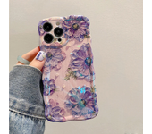 Laser Blue Light Flowers Phone Case For iPhone 14 Pro Max 11 12 13 Pro Max 14Pro 13Pro Luxury Shockproof TPU Soft Silicone Cover