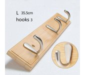 Ganchos de madera para colgar ropa, Perchero de bambú, decoración del hogar, cocina y baño, 3, 4 unidades