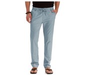 Pantalones casuales para hombre, cintura elástica suelta de gran tamaño, algodón versátil, chándal de color sólido