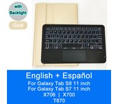 Bluetooth Keyboard Case For Samsung Galaxy Tab S7 S8 11 T870 X700 X706 Trackpad Backlight Tablet Case English Spanish Keyboard