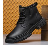 Nuevas botas de trabajo, botas de cuero de moda de caña alta para hombres de estilo británico americano retro