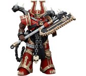 JOYTOY 1/18 Action Figure 40K World Eaters Khorne Berzerker with Eviscerator Chainaxe Anime Military Model