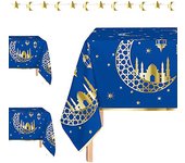 Ramadan Mubarak Tablecloth Islamic Muslim Holiday Mosque Moon Lantern Light Kitchen Dining