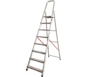 Escalera Tijera Plegable - 8 Peldaños en Aluminio - Escaleras Plegables Aluminio - Hecho en Europa - Portátil y Plegable.