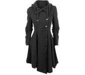 Women's Woolen Coat Hooded Slim Coat Double-breasted Long Trench Coat Autumn and Winter