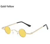 Gafas de sol redondas pequeñas para hombres y mujeres, marco de Metal Ultra Mini, antirreflectante, Hip Hop, Punk, gafas de sol de moda