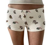 Women Y2K Mini Lounge Shorts Floral Low Waist Micro Shorts Graphic Fitted Boy Shorts Cute Pajama Bottoms Aesthetic Bottoms
