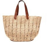 Cross Border Custom Trend Lafite Straw Woven Bag With Hollowed Out Hand Woven Large Capacity Women's Shoulder Bag Beach Vacation Bag